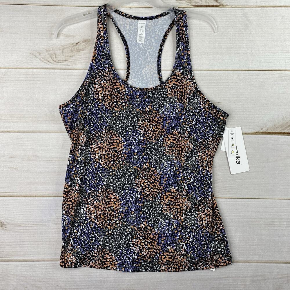 MARIKA Tank Top Womens M Multicolor Animal Print Racerback Gym Loungewear NWT